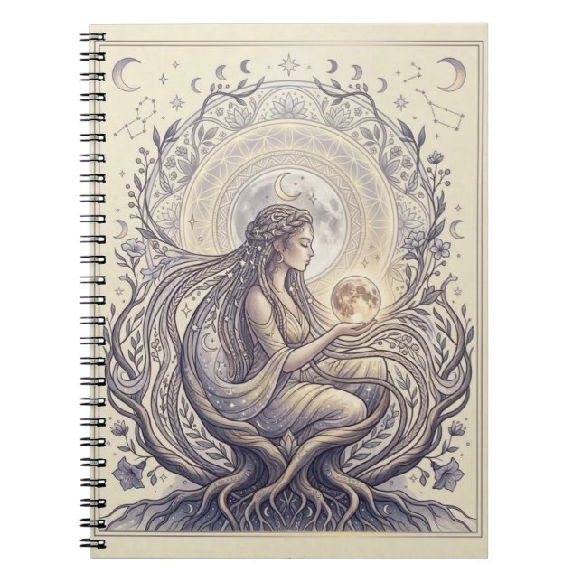 Caderno Espiral Deusa Sacerdotisa da Lua (Frente)