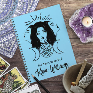 Caderno Espiral Deusa Tripla Hecate Black & Blue Wicca Tarot