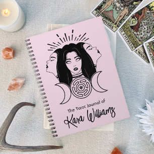 Caderno Espiral Deusa Tripla Hecate Black & Pink Wicca Tarot