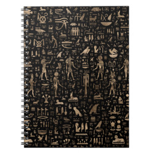 Caderno Espiral Deuses e hieroglyphs egípcios antigos