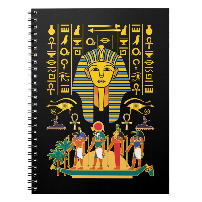 Caderno Espiral Deuses egípcios Egito Deidades faraó Anubis Horus (Frente)