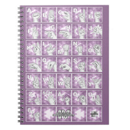 Caderno Espiral Deutsches Fingeralphabet 4 - lavendelgrau /