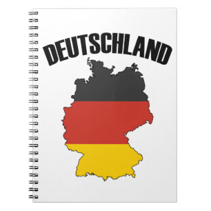 Caderno Espiral Deutschland Map - German Flag - Germany Travel
