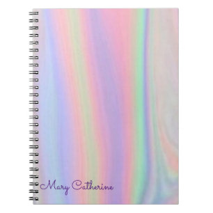 Caderno Espiral dever de casa holográfico rosa
