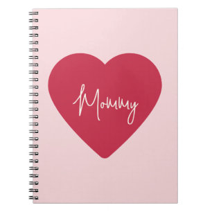 Caderno Espiral Dia da Mãe Personalizada - Cor-de-Rosa Suave e Cor