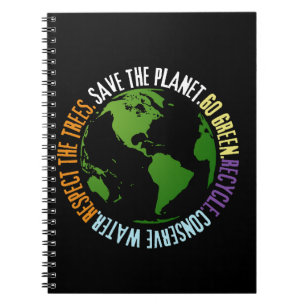 Caderno Espiral Dia da Terra Salve o planeta Vai Verde