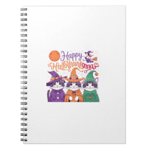 Caderno Espiral Dia das Bruxas Dia de Ação de Graças Natal Feliz H