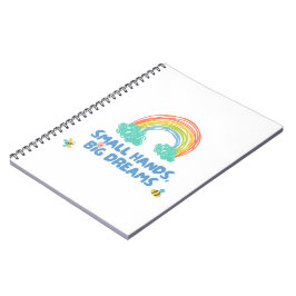 Caderno Espiral Dia das crianças felizes Mãos Pequenas, Grandes So
