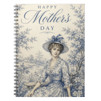 Caderno Espiral Dia das Mães Dama Vitoriana Vintage Jardim