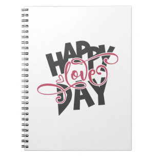 Caderno Espiral Dia de Amor Feliz por Arte namorados
