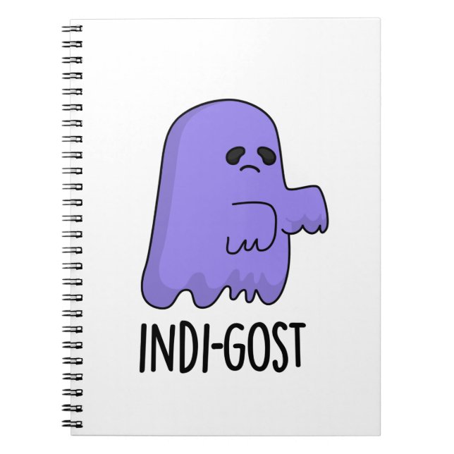 Caderno Espiral Dia de as Bruxas engraçado Indi-gost Indigo Ghost  (Frente)