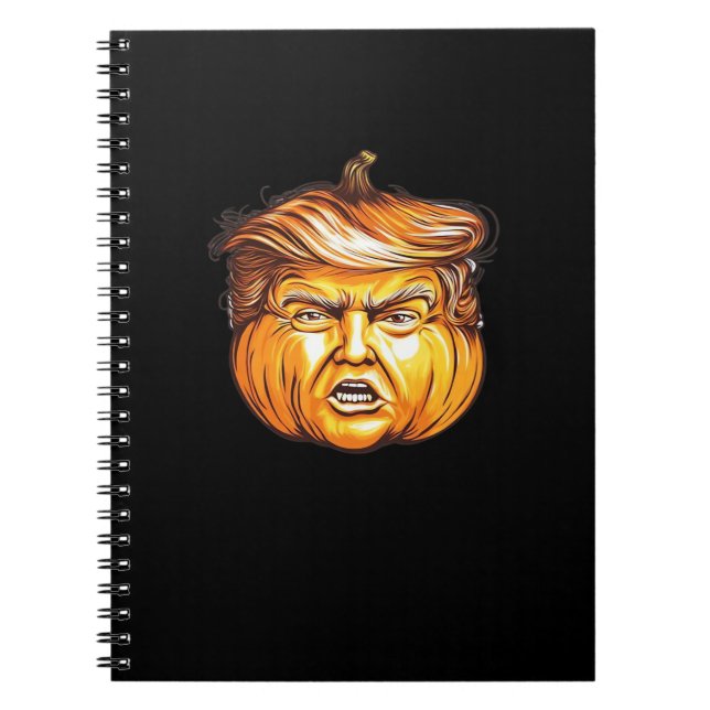 Caderno Espiral Dia de as Bruxas engraçado Pumpkin Parody Político (Frente)