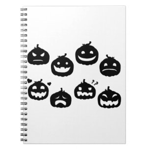 Caderno Espiral Dia de as Bruxas engraçado Pumpkins Halloween Part