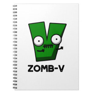 Caderno Espiral Dia de as Bruxas engraçado Zombie Alphabet Pun