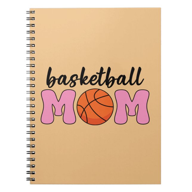 Caderno Espiral Dia de as mães de basquete da mãe (Frente)