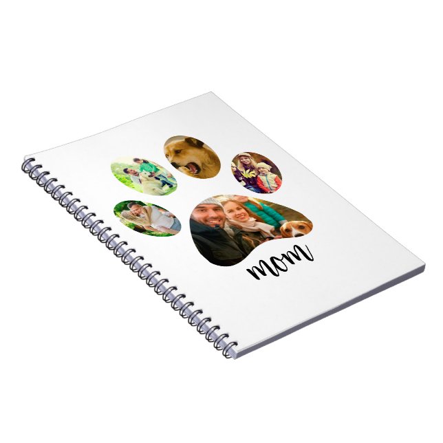 Caderno Espiral Dia de as mães Dog Mãe | Colagem de Fotografias de (Lado Direito)