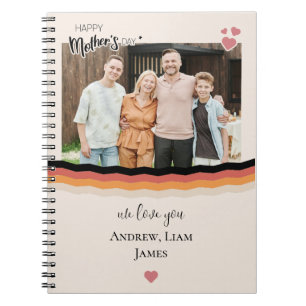 Caderno Espiral Dia de as mães feliz que te amamos