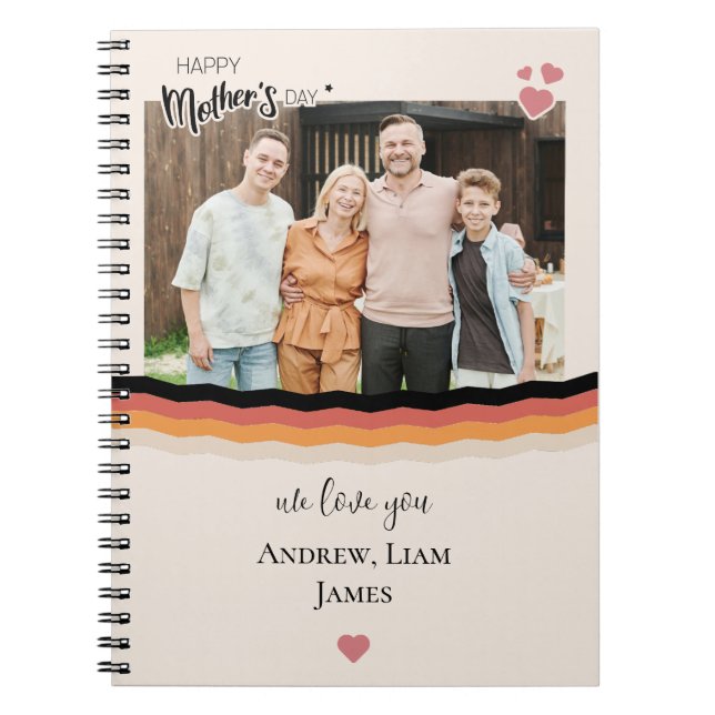 Caderno Espiral Dia de as mães feliz que te amamos (Frente)