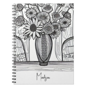Caderno Espiral Dia de as mães Gift Abstrato Floral Art