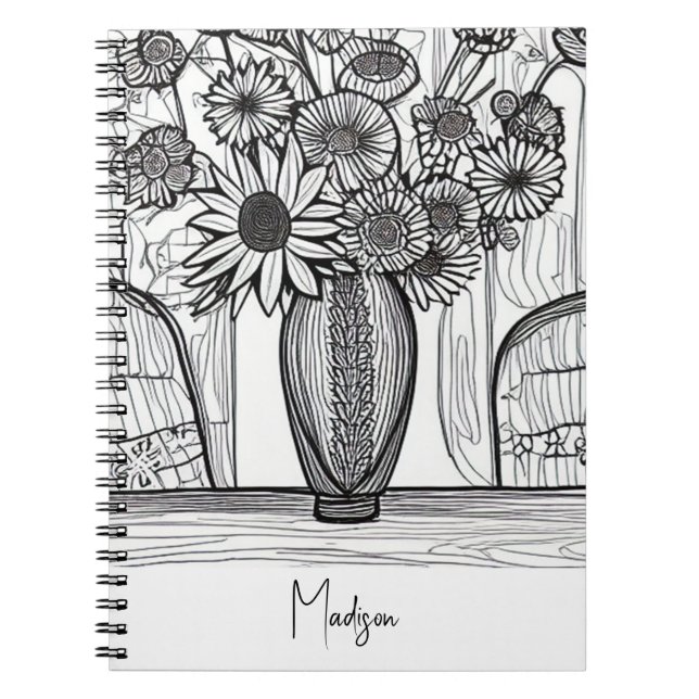 Caderno Espiral Dia de as mães Gift Abstrato Floral Art (Frente)