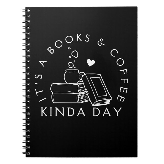 Caderno Espiral Dia de Livros e Café (Frente)