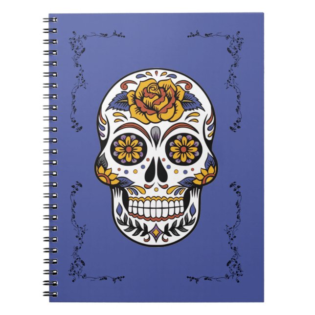 Caderno Espiral Dia de los Muertos Sugar Skull (Frente)
