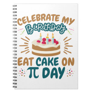 Caderno Espiral Dia de Nascimento Engraçado Bolo De Comida