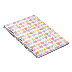 Caderno Espiral Dia de os namorados Candy Conversation Hearts Love