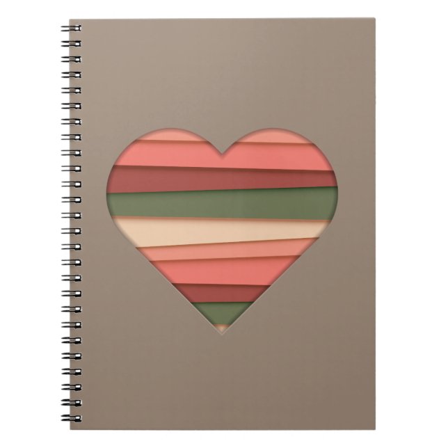 Caderno Espiral Dia de os namorados com amor cardíaco (Frente)