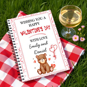 Caderno Espiral Dia de os namorados de Urso de Aquarela personaliz