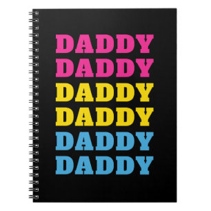 Caderno Espiral Dia de os pais de Pai de Orgulho Pansexual do Pai