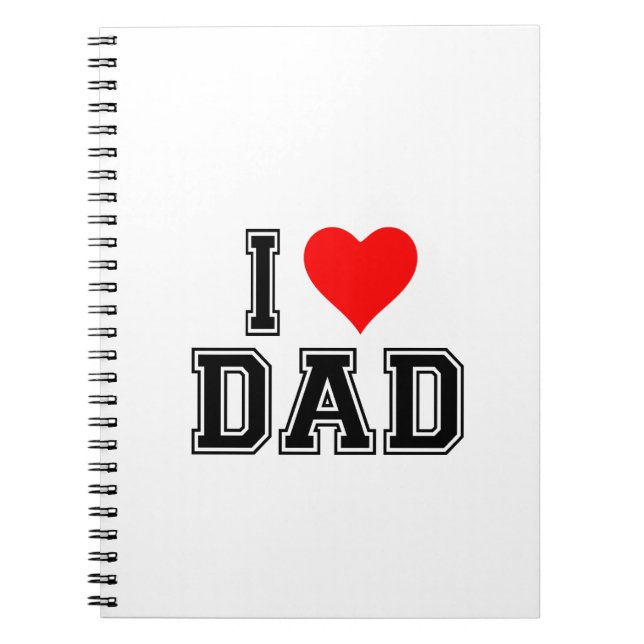 Caderno Espiral Dia de os pais - Design preto e simples (Frente)