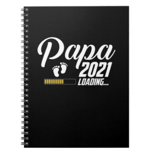 Caderno Espiral Dia de os pais Papa Carregando 2021 Primeira Vez