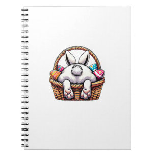 Caderno Espiral Dia de Páscoa Cesto de Coelho Fofo Caça Ovo de Cho
