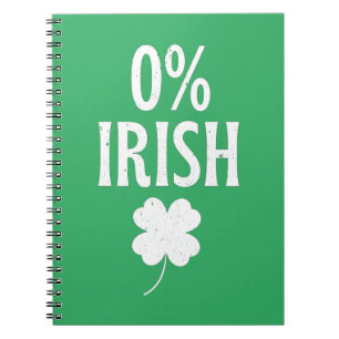 Caderno Espiral Dia de São Patrício 0% irlandês