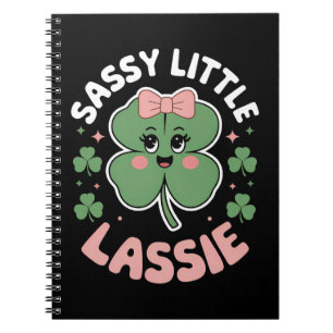 Caderno Espiral Dia de São Patrício Sassy Little Lassie Engraçado