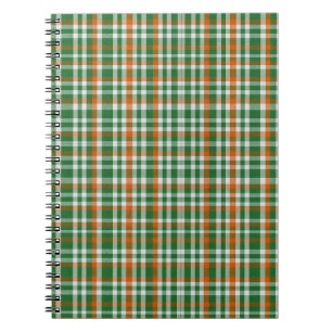 Caderno Espiral Dia de São Patrick Irlanda Bandeira colorido gingh