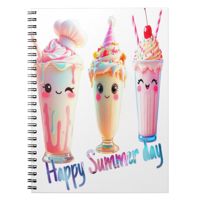 Caderno Espiral Dia de Verão Feliz (Frente)