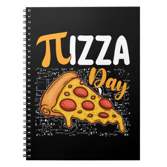 Caderno Espiral Dia do Pizza Pi Amantes da Matemática Matemática (Frente)