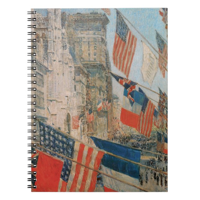 Caderno Espiral Dia dos Aliados, maio de 1917, por Childe Hassam,  (Frente)