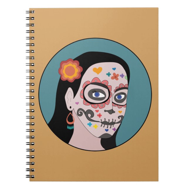 Caderno Espiral Dia dos Mortos de Los Muertos (Frente)