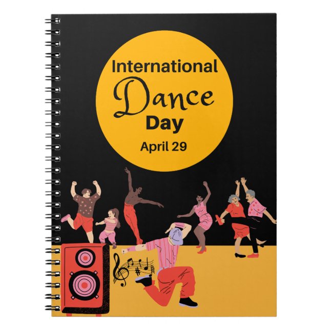 Caderno Espiral Dia Internacional da Dança | Dia Mundial da Dança (Frente)