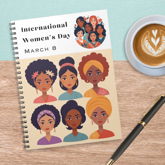 Caderno Espiral Dia Internacional da Mulher 8 de março Libra Espir (A cool spiral-bound notebook for International Women's Day on March 8th)