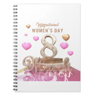 Caderno Espiral Dia Internacional das Mulheres 8 de março