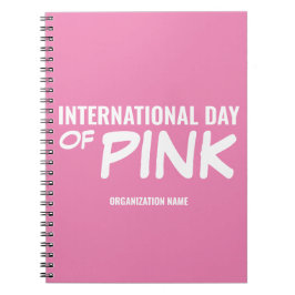 Caderno Espiral Dia Internacional do Rosa Personalizável