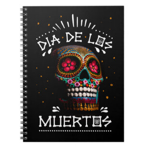 Caderno Espiral Dia Mexicano do Morto Skeleton Art Death Art