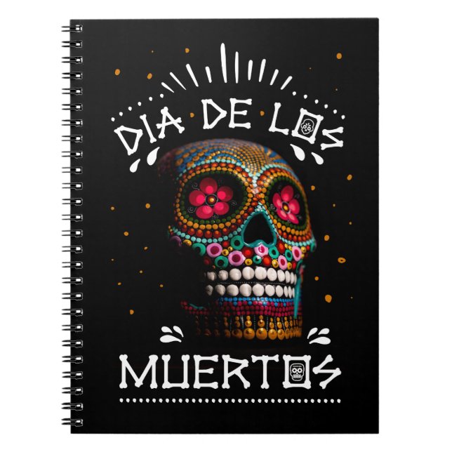 Caderno Espiral Dia Mexicano do Morto Skeleton Art Death Art (Frente)