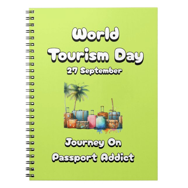 Caderno Espiral Dia Mundial do Turismo. Viagem No Viciado Em Passa (Frente)