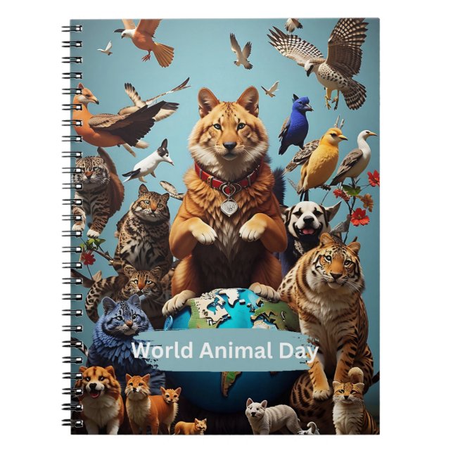Caderno Espiral Dia Mundial dos Animais (Frente)