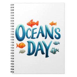 Caderno Espiral Dia Mundial dos Oceanos - Celebração do Dia dos Oc